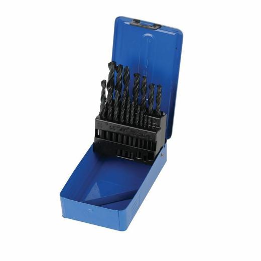 KIT SET 19 PUNTE HSS FERRO ASSORTIMETO CASSETTA METALLO PER TRAPANO AVVITATORE