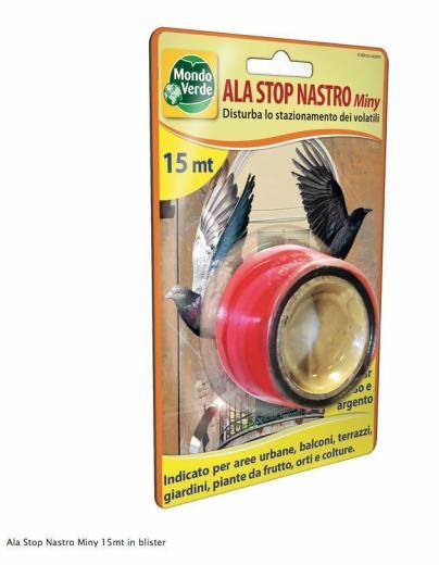 Dissuasore piccioni volatili uccelli colombi NASTRO rifrangente rosso argento 15