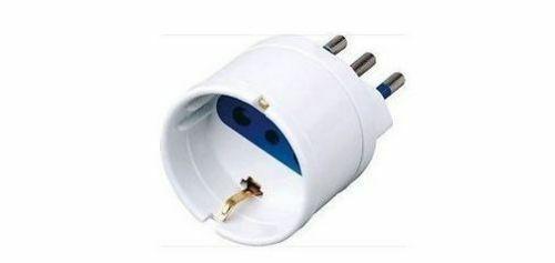ADATTATORE ELETTRICO SPINA 10A AMPER PICCOLA PRESA SCHUKO IGNIFUGA