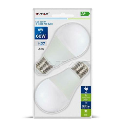 LAMPADINA LED - 9W E27 A60 CAMBIA COLORE 3 IN 1 2700K - Calda - XXSPMP