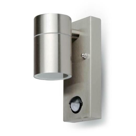 PORTAFARETTO DA MURO GU10 CON SENSOR IN ACCIAIO CORPO A 1 USCIT  IP44 - XXFXMA