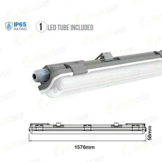 LED PLAFONIERA IMPERMEABILE150CM 1*22W 6400K - Fredda - XMMPAH