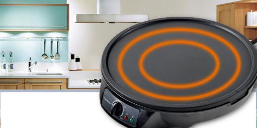 MACCHINA PIASTRA PER CREPES CREPIERA SCALDA PIADINE ELETTRICA ANTIADERENTE 1000w