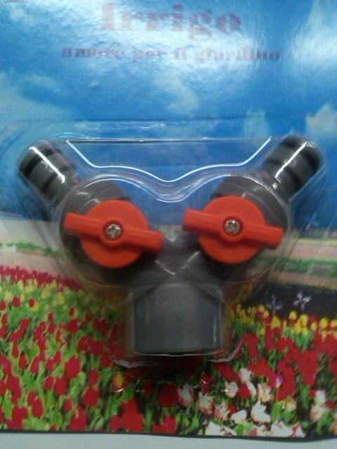 PRESA PER RUBINETTI DUPLEX PLASTICA ATTACCO 3/4 FEMMINA POMPA GIARDINO TUBO