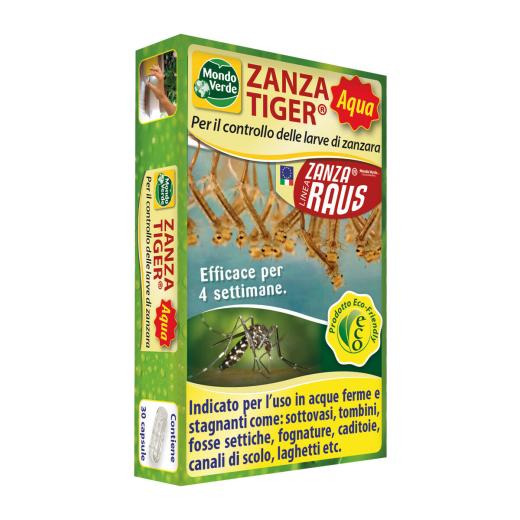 Trappola Zanza Tiger Aqua 30 Capsule per controllo larve di zanzare antizanzare