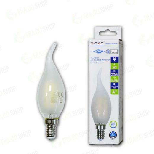 LAMPADINA LED - 4W FILAMENT  E14 OPACO CANDELA FIAMMA BIANCO - Calda - XXARFF