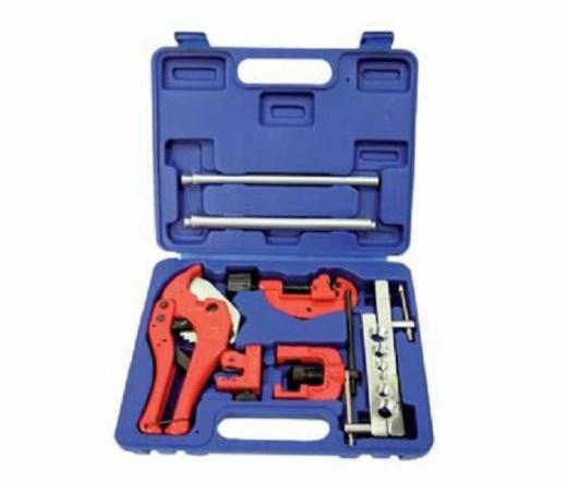 SET IDRAULICO TAGLIATUBI SVASATORE CESOIA PIEGATUBI FLANGIA 9 CARTELLATRICE TUBI