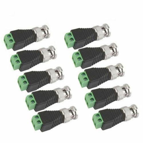 10 x CONNETTORE BNC MASCHIO VIDEO BALUN CAT.5 CCTV PER VIDEOSORVEGLIANZA