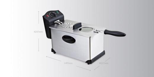 FRIGGITRICE ELETTRICA PROFESSIONALE ACCIAIO INOX 3 LITRI 2200 W