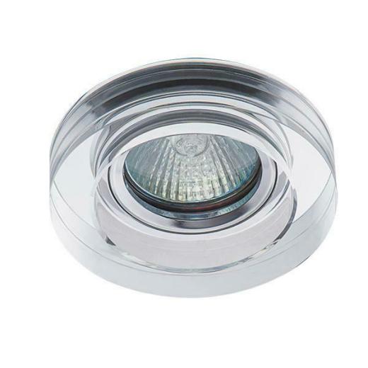 faretto incasso morta vetro tondo IP20 interno GX5,3 CE argento kan 22117