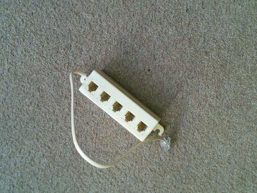 MULTIPRESA CIABATTA TELEFONICA PLUG 5 USCITE RJ11 CAVO 20 CM TELEFONO FAX POS