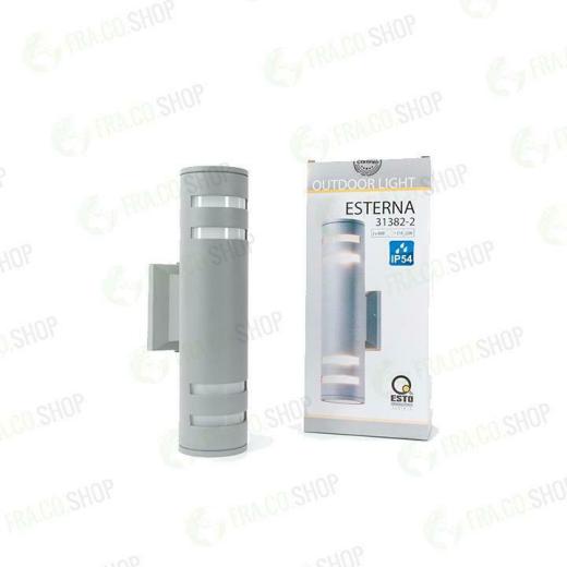 ESTERNA AL D6,4 H26 ALU SILBERLAMPADA A MURO - XXSPFO
