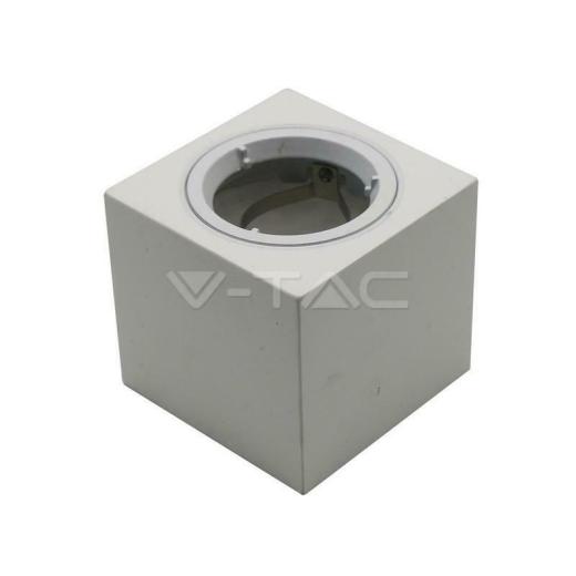 GU10 PORTAFARETTO IN GESSO  QUADRATO CON ALLUMINIO ANELLO BIANCO - XXSOEO