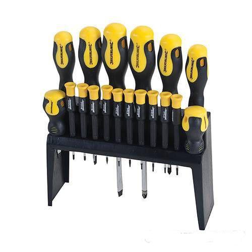 set kit18 pz Soft Grip Pozi Torx Set di cacciaviti con supporto POZIDRIVE meccan