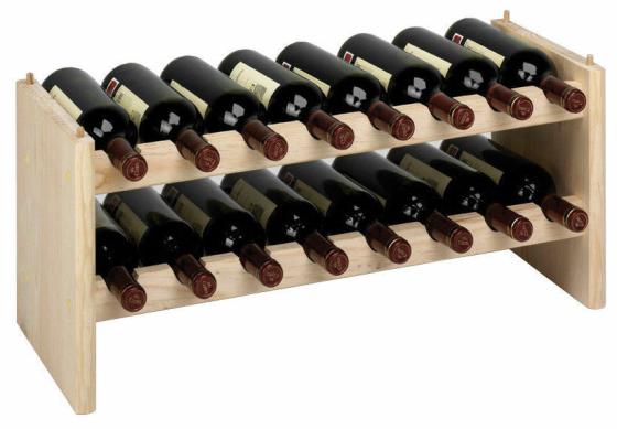 Cantinetta Bacco portabottiglie in legno 16 posti DI PINO NATURALE modulare