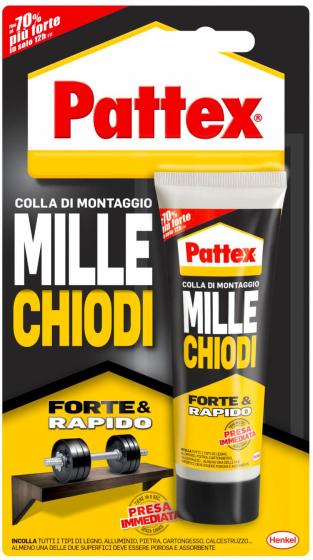 Millechiodi Pattex colla presa immediata 100gr sostituisce i chiodi