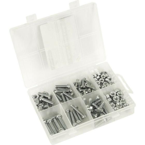 Confezione di viti da macchina e dadi 108PCE assortiti Taglie M4-M12