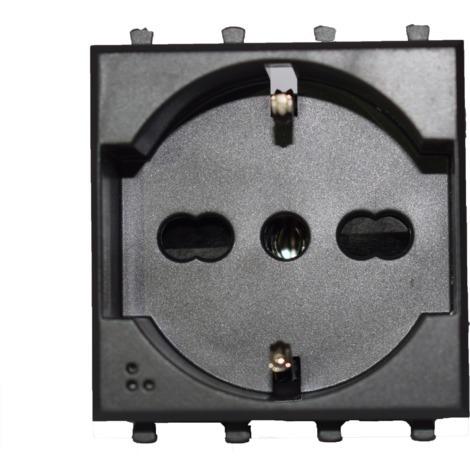 PRESA SCHUKO COMBINATA CON1 PRESE BIPASSO 2 MODULI - DOMUS
