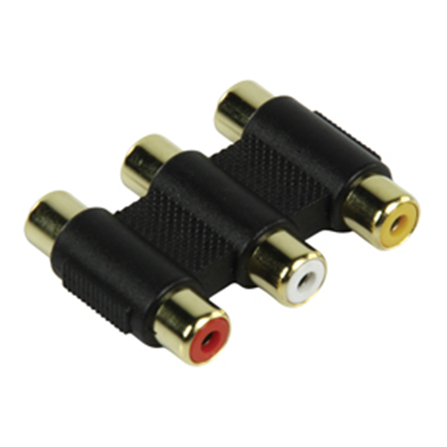ADATTATORE DA 3 PRESE RCA A 3 PRESE RCA DORATO