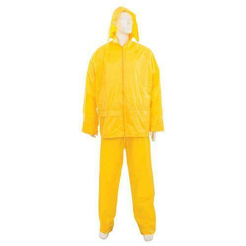 IMPERMEABILE ANTIVENTO ANTIPIOGGIA GIACCA PANTALONI IMPER PVC L 56-116 cm gialla