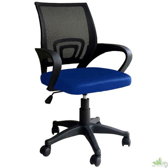 POLTRONA GIREVOLE DIREZIONALE SEDIA UFFICIO CON RUOTE BLU BRACCIOLI SCRIVANIA