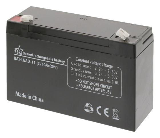 Batteria al Piombo Ricaricabile 6 V 10000 mAh 151 mm x 50 mm x 95 mm