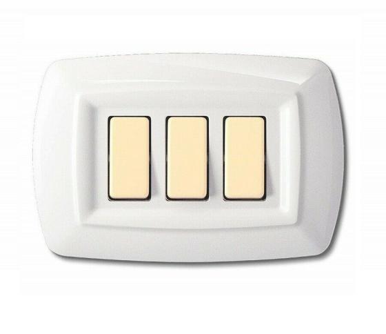 PLACCA COMPATIBILE BTICINO MAGIC 3 POSTI BIANCO TONDO' ECL2593WH ELETTROCANALI