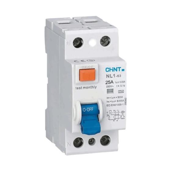 Differenziale Puro Salvavita 2x25a Tipo A 0,03  30ma 2 Moduli Tipo A Chint 62211