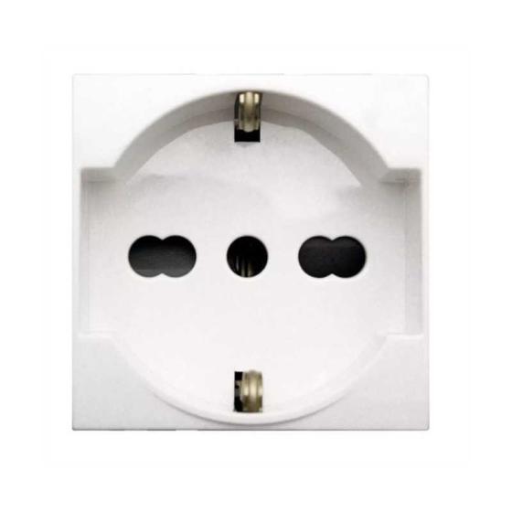 AVE Presa schuko bipasso Banquise S45, 2P-T 10/16A  45B90/15TS