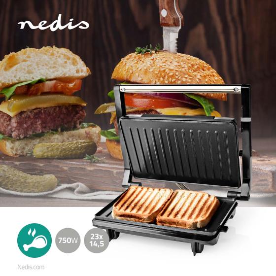 Piastra per panini - tostiera tost 750 W Alluminio grill