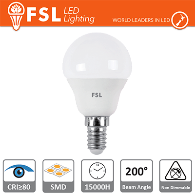 LAMPADA LED SFERA G45 E14 5.5W 4000K LUCE NATURALE
