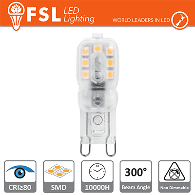 lampadina led 2,20 watt 220-240 volt 300 A-CE G9 bianco nat lif flg922w4k