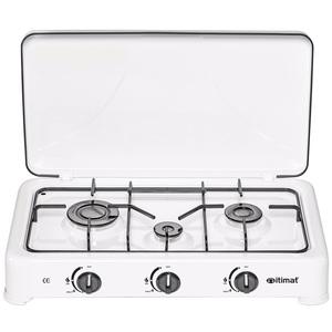FORNELLO A GAS 3 FUOCHI CON COPERCHIO POTENZA 4,1 KW DIMENSIONI CM 58X34X10H