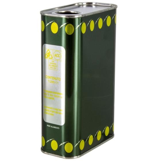 Contenitore di latta per olio con tappo Capacita LT 1 lattina