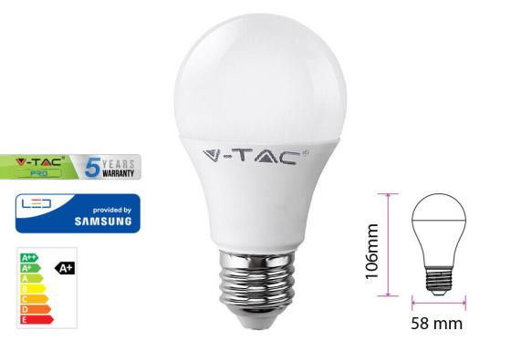 LAMPADA LED E27 A58 9W=60W BIANCO FREDDO BULBO SFERA CHIP SAMSUNG GARANZIA 5