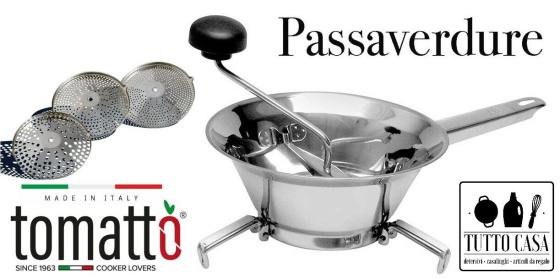 PASSAVERDURA PASSATUTTO IN ACCIAIO INOX 3 DISCHI INTERCAMBIABILI CM  24  RON