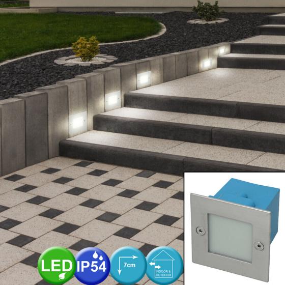 Lampada da incasso parete acciaio inox SMD LED esterno scale gradini  vetro IP54