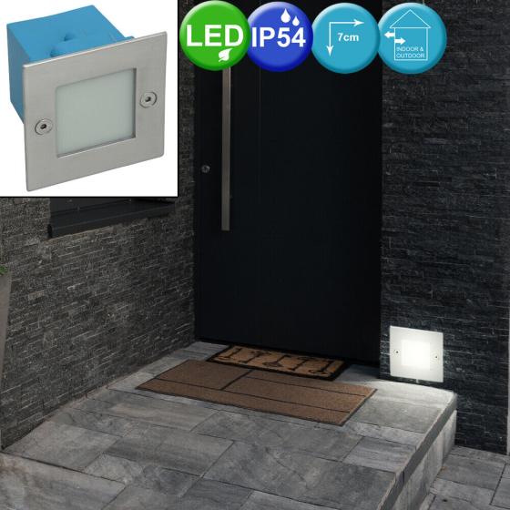 Lampada da incasso parete acciaio inox SMD LED esterno scale gradini  vetro IP54