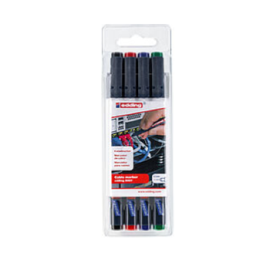 Set marcatori cavi EDDING  nero-rosso-blu-verde tratto B.0,3 mm punta rotonda