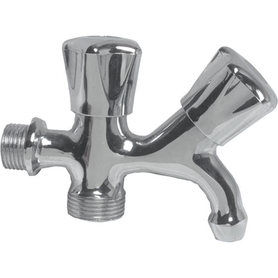 RUBINETTO DUPLEX LAVATRICE 1/2 " DOPPIO USO CROMATO CROMO