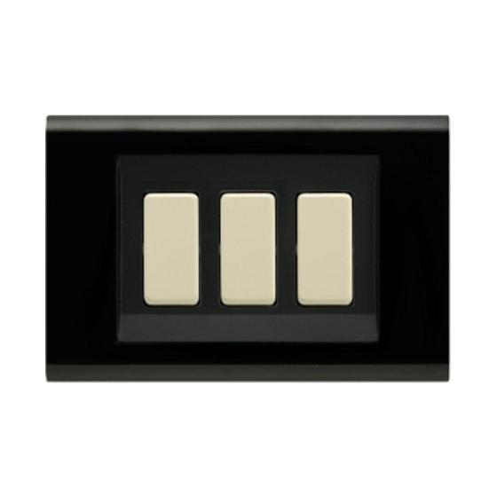 FAEG Placca Nera Compatibile Bticino Magic 3 POSTI