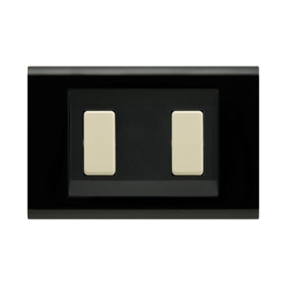 FAEG Placca Nera Compatibile Bticino Magic 2 POSTI