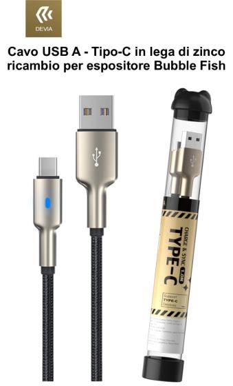 Cavo Bubble Fish Usb A - Tipo-C in lega di zinco