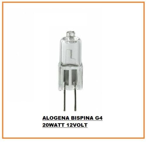 LAMPADA ALOGENA BISPINA G4 20WATT 12VOLT LUCE CALDA 3000K WIMEX ALTA QUALITA'