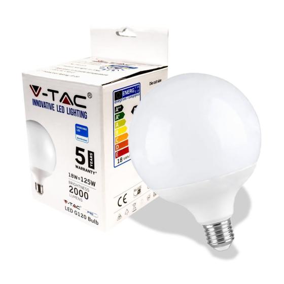 Lampadina LED Chip Samsung E27 18W G120 Luce Fredda 6400K