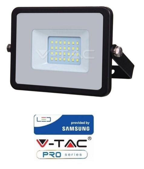 Faro Nero LED IP65 20W ultrasottile Chip Samsung V-TAC PRO VT-20B 4000K SKU 440
