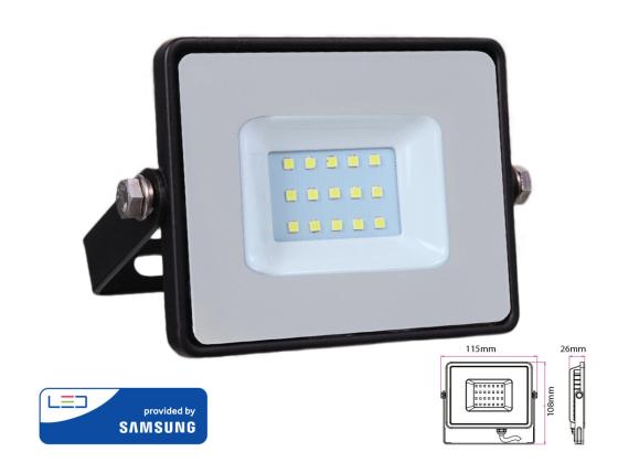 Faro Proiettore Led Flood Light 10W Bianco Freddo 6400K Carcassa Nera Chip Samsu