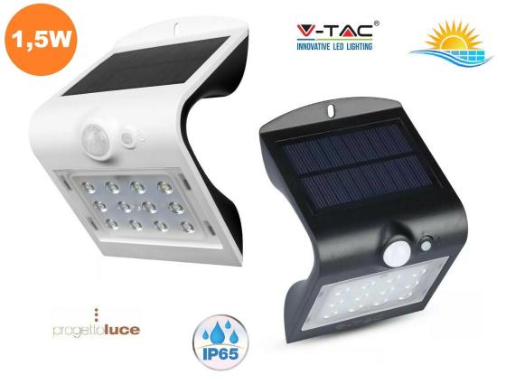 LED 1.5W LED SOLAR WALL LIGHT 4000K 3000K WHITEBLACK BODY - NEW