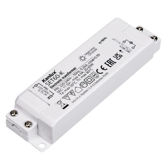 TRASFORMATORE FARETTI INCASSO 60WATT 12 VOLT ELETTRONICO SET60-K