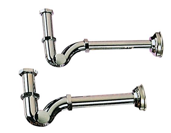sifone tubo a S in ottone cromato  1"1/4 senza piletta lavabo bidet N 2 PZ